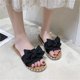 thumbnail image 5 of Sandalias de verano para mujer, sandalias planas con nudo de lazo, zapatos romanos, sandalias informales con punta abierta Wmkox8yii  ytu8544, 5 of 7