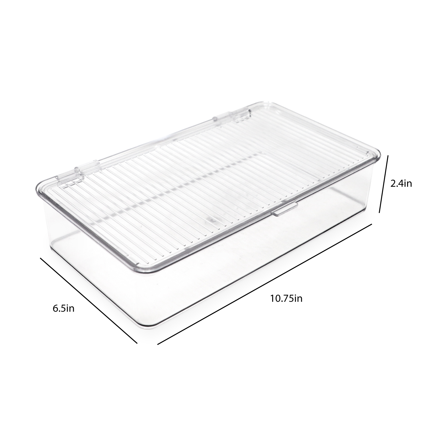 Isaac Jacobs Clear Hinged Small Storage Container Set, 3-Pack for Home Organization