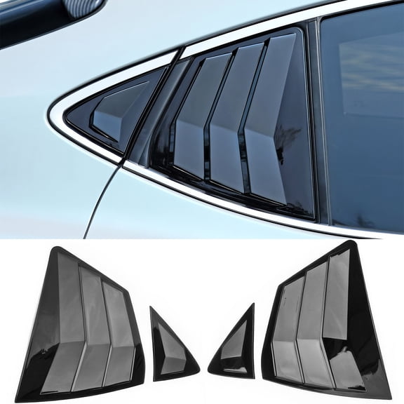 Ikon Motorsports Side Window Louvers Compatible with 2025-2026 Toyota Camry XV80 9th Gen LE XLE SE XSE IKON Style ABS Plastic Gloss Black Rear Air Vent Scoop Shades Cover Blinds Trim 4PCS