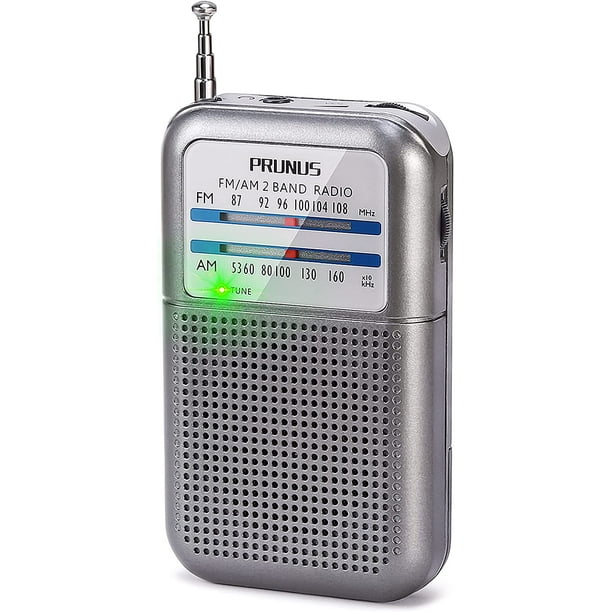 PRUNUS DE333 Radio de poche portable AM/FM Mini radio à transistor compact  [proche de la taille d'une carte de crédit], excellent 