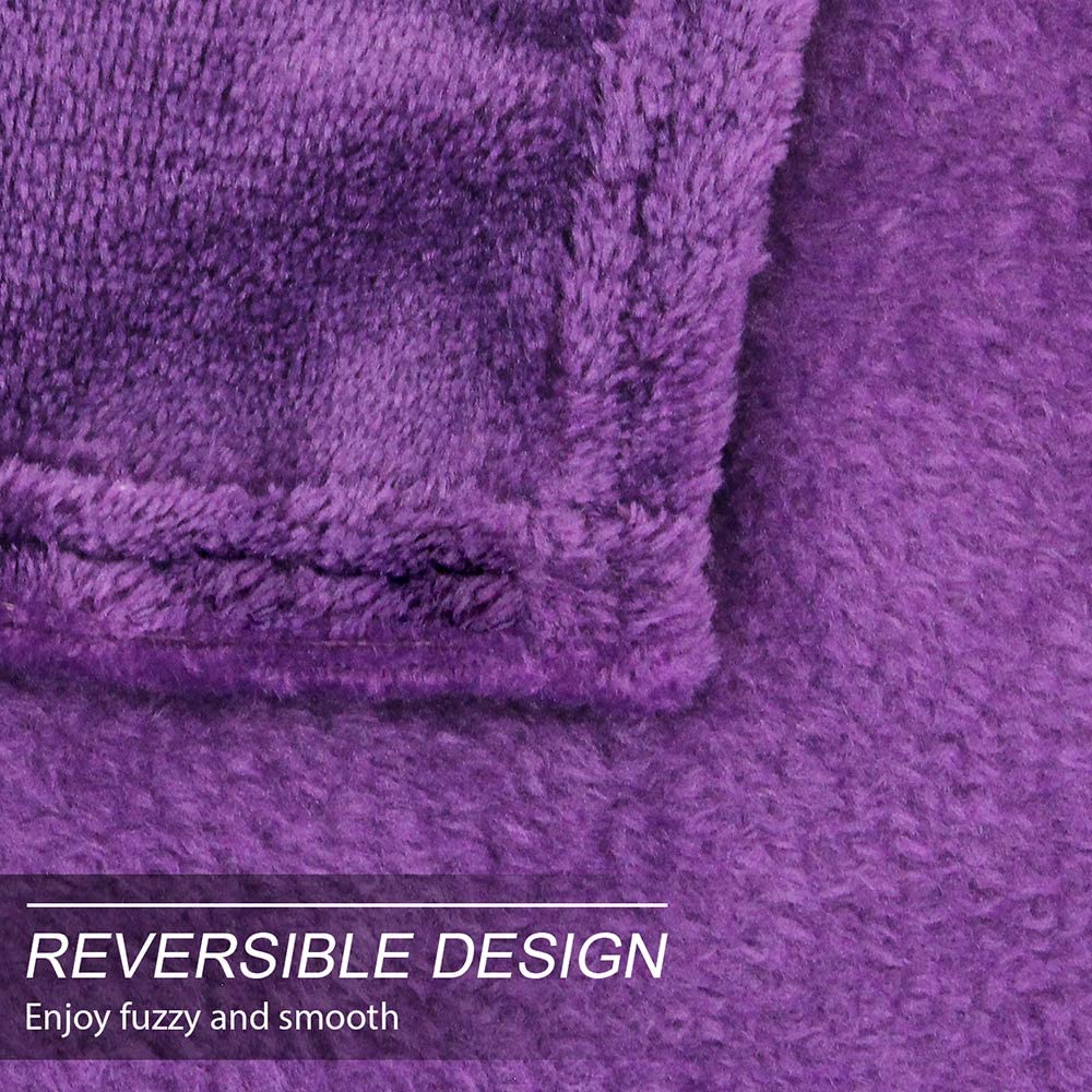 Howarmer Purple Fuzzy Bed Blanket Throw Twin Soft Flannel Fleece Blankets All Season