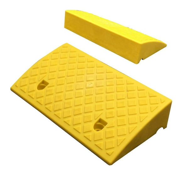 Ramp For Car Portable Lightweight Plastic Curb Ramps Heavy Duty Plastic Skid Stop Curb Edge Ramp For Wheelchair Bike Motorcycle