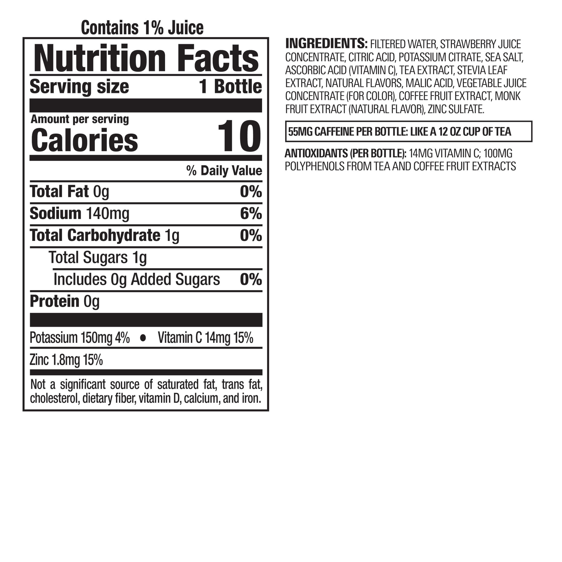 Bai Kupang Strawberry Kiwi Antioxidant Infused Water Beverage, 18 fl oz Plastic Bottle