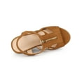 thumbnail image 4 of BLISSFUL STEP Women's Shoes Faux Suede Platform Wedge Espadrilles Slingback Open Toe Front Zipper Sandals Brown 7.5, 4 of 8