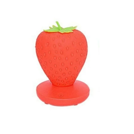 

Touch Dimmable LED Night Light Silicone Strawberry Nightlight USB Bedside Lamp for Baby Bedroom Decoration Red