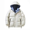 thumbnail image 3 of Hicidod Boys Girls Winter Jackets Hooded Long Sleeved Zipper Warm Down Coats Solid Color Thicked Waterproof Fashion Outerwear, 3 of 4