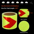 thumbnail image 3 of Uxcell Reflective Tape, 4" x 33 FT Arrow Waterproof Adhesive Safety Tape, Fluorescent Yellow Red, 3 of 6