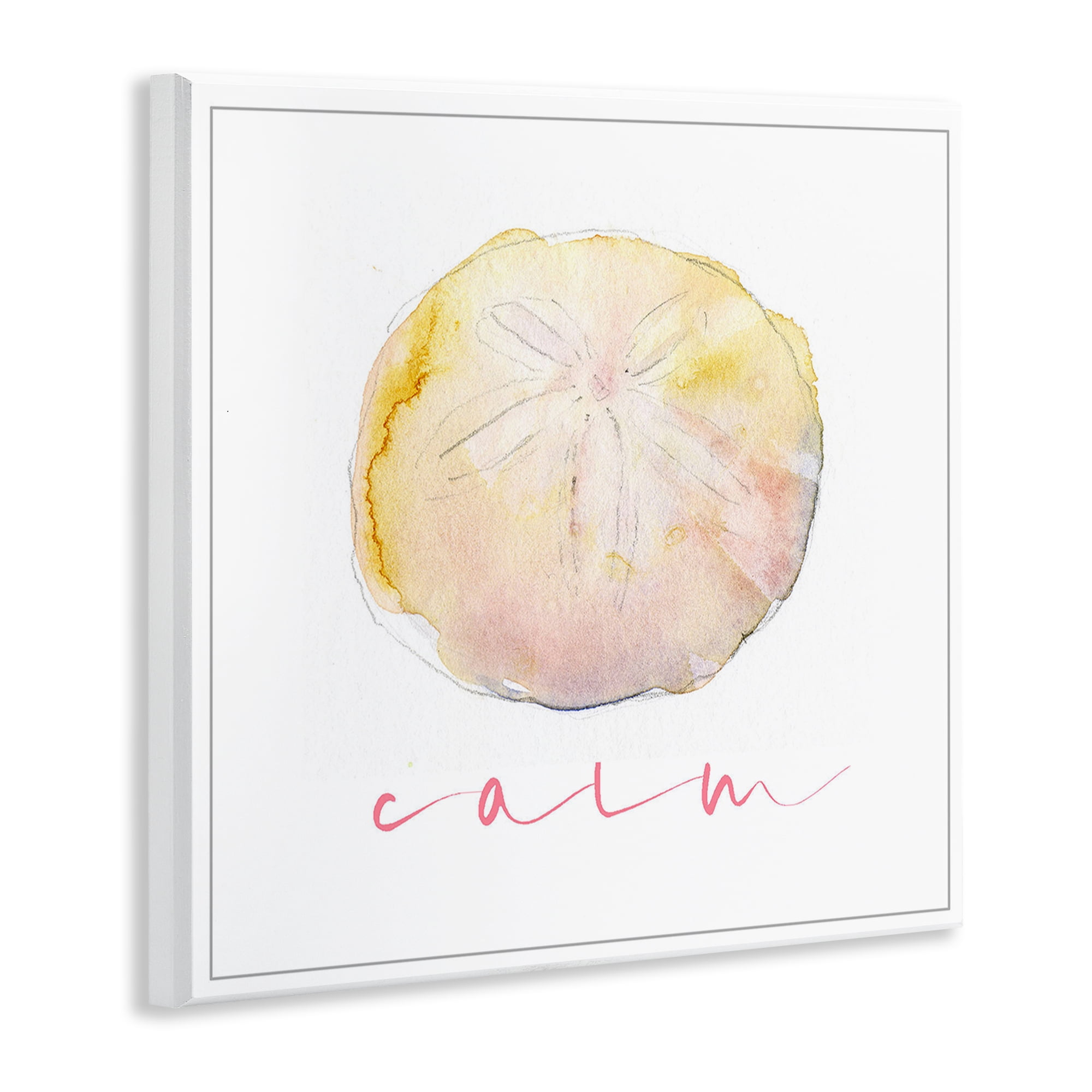 Stupell Industries Sand Dollar Calm Phrase Nautical & Beach Painting Unframed Art Print Wall Art, 12 x 12