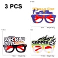 thumbnail image 2 of Gafas de sol para fiesta de fútbol, lentes del mundo de 2022, novedad, accesorios para fotomatón, suministros de recuerdo para fiesta de fútbol de la Copa Mundial de 2022, 3 uds., 2 of 5
