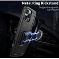 thumbnail image 3 of Case for iPhone 15 Pro Max,Military Grade  [Built-in Kickstand] Magnetic Ring Holder Heavy Duty TPU+PC Shockproof Drop Protection Phone Case for iPhone 15 Pro Max,6.7 inch (Black), 3 of 11