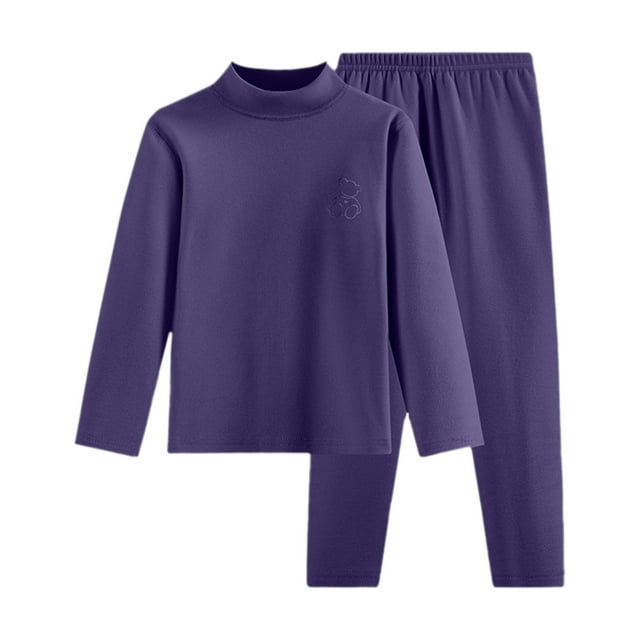 LUOGENLI Toddler Kids Girls Boys Soft Comfy Solid Raglan Sleepwear 2Pcs Set Maxi Boysuit Set Navy 4-5 Years