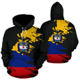 thumbnail image 4 of Sudadera con capucha con estampado de mapa y emblema nacional de Colombia, sudadera con capucha con bandera y flor de hibisco para hombres, ropa deportiva para caballeros, sudaderas con capucha para m, 4 of 5