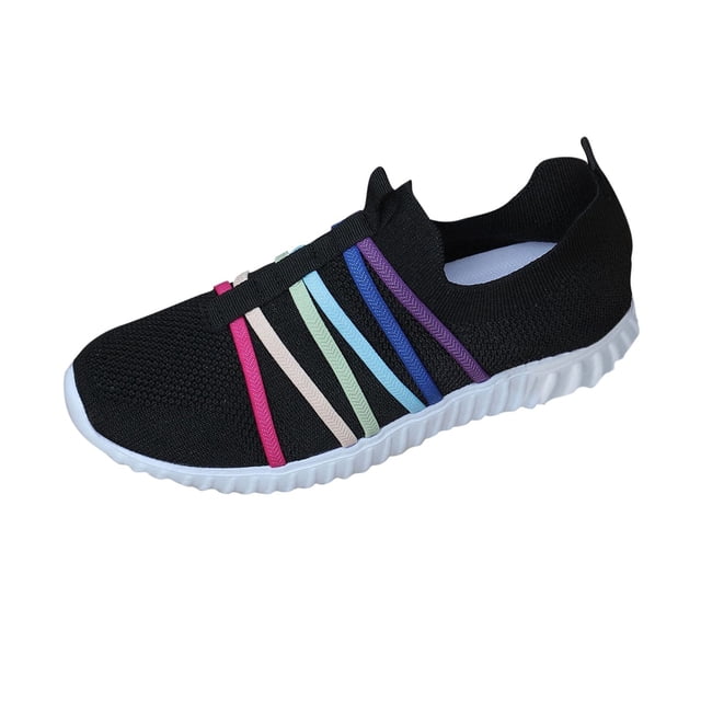 Zapatillas deportivas de mujer, de malla de color liso, transpirables, cómodas, informales y ligeras, para correr