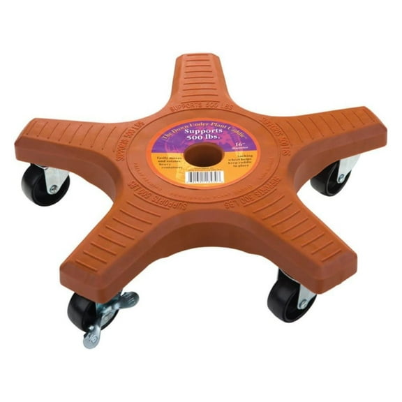 18430 16" Terra Cotta 5-Wheel Single Plant Caddy