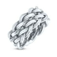 thumbnail image 3 of Interlacing Braided Woven Celtic Knot Trendy Ring Band 925 Sterling Silver Size 6, 3 of 5