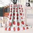 thumbnail image 2 of Strawberry Plants Fruit Flowe Blanket,Comfortable Soft Flannel Throw Blanket,All Season,Warm Lightweight Blankets for Sofa Bed Couch Living Room Chair,50"x60", 2 of 4