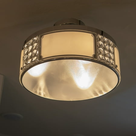 

Decor Therapy Iris Flush Mount Ceiling Light Made of Metal and Glass