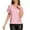 Pink, variant on purcolt Womens Sequin Crop Tops Crew Neck Ruffled Short Sleeve Shirts Party Club Concert Outfits