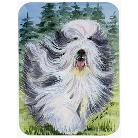 Caroline's Treasures Bearded Collie Glass Cutting Board Large