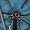thumbnail image 2 of Furniture of America Jolt 9' Outdoor Patio Round Crank Patio Umbrella, Sherpa Blue, 2 of 6