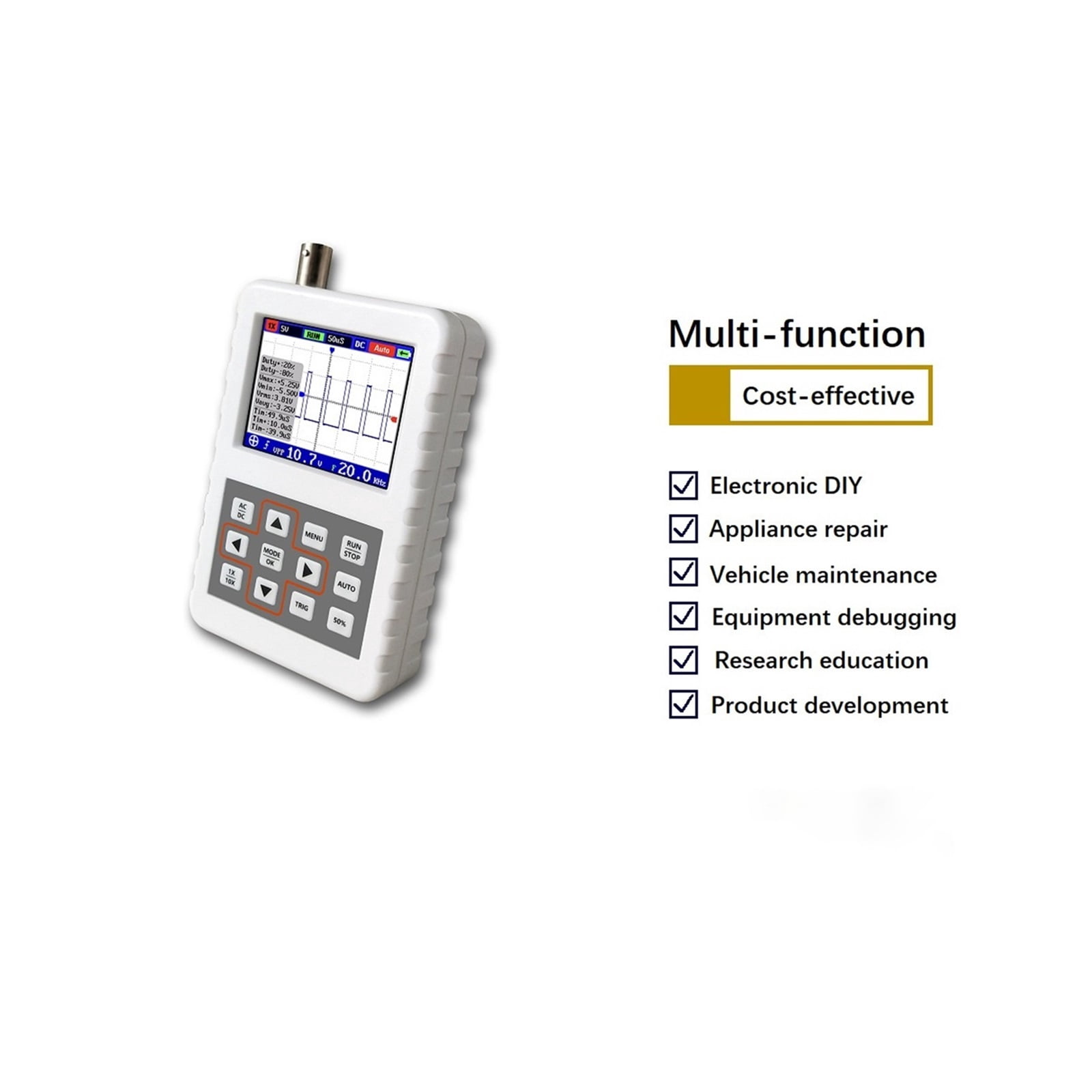 Handheld Oscilloscope 5M Bandwidth 20MSps Sampling Rate Oscyloskop Cyfrowy USB Mini Digital Ocilloscope ,Professional Designed