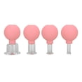 thumbnail image 1 of 4pcs Glass Face Cupping Set Silicone Lymphatic Drainage Skin Lifting Reduce Cellulite Cupping Massage Set for Back Pink, 1 of 14