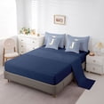 thumbnail image 5 of Erosebridal Fashion Letter J Bedding Comforter Set 7pcs for Kid, Blue Cartoon Line King Bedding Sets, 5 of 7