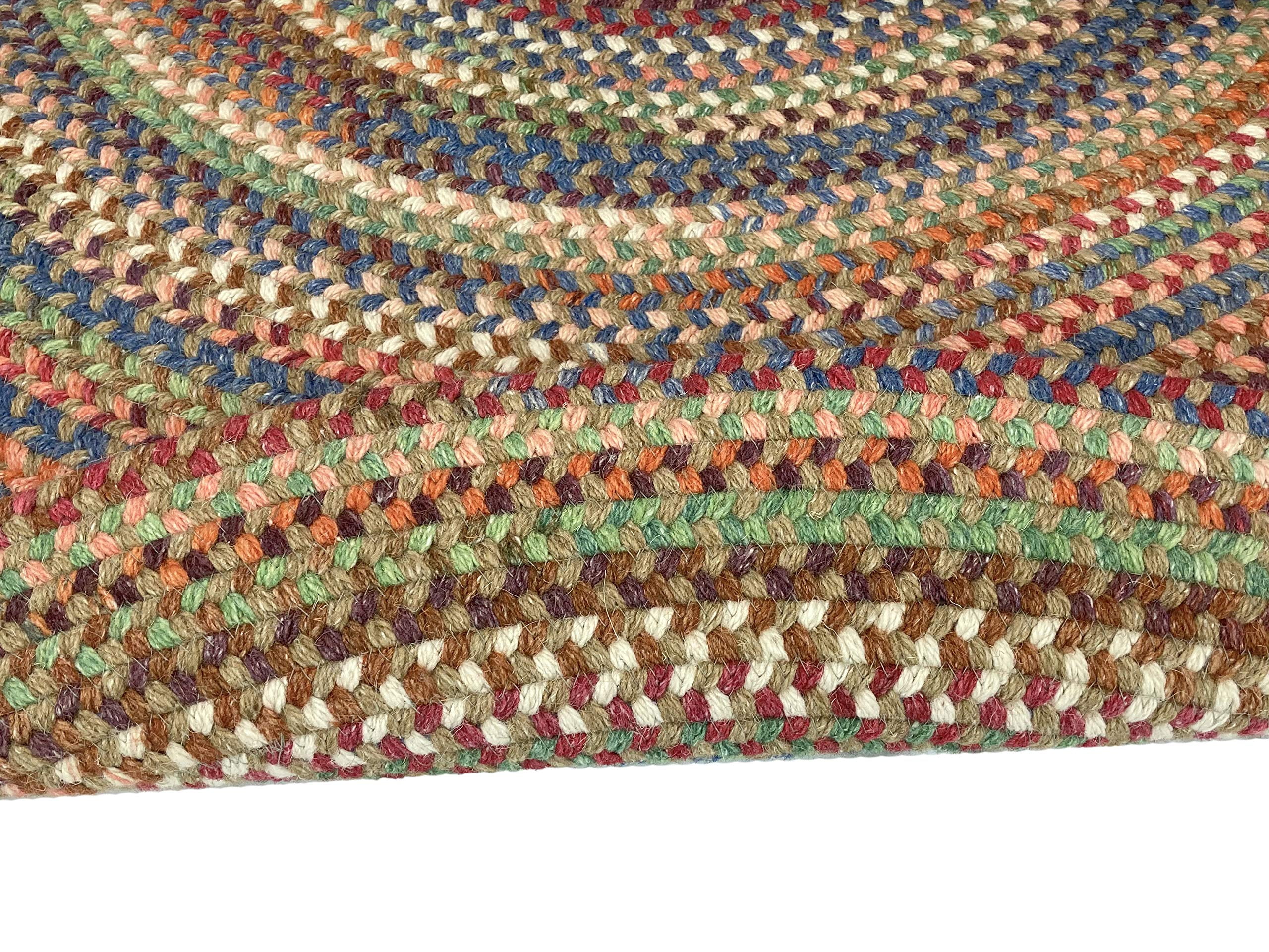 "Capel American Heritage 5' Round Braided Area Rug in Cinnamon - Traditional Indoor Rug"