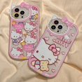 thumbnail image 4 of Sanrio Hello Kitty Cute Cases For iPhone 15 14 13 12 11 Pro Max XR XS 7 8 Plus SE Luxury Cartoon Transparent Cover Lady Girl Y2K, 4 of 5