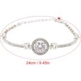 thumbnail image 2 of AVEKI Femmes Bracelet à Breloques, Réglable Rond en Alliage de Strass Élégant Bracelet pour les Filles Argent B0514, 2 of 8