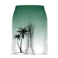 thumbnail image 3 of ZCFZJW Mens Swim Trunks Lightweight Regular Fit Casual Summer Tropical Palm Tree Printed Stretch Quick Dry Board Shorts Swimwear Bathing Suit Beach Swim Shorts with Pockets Green XXL, 3 of 4