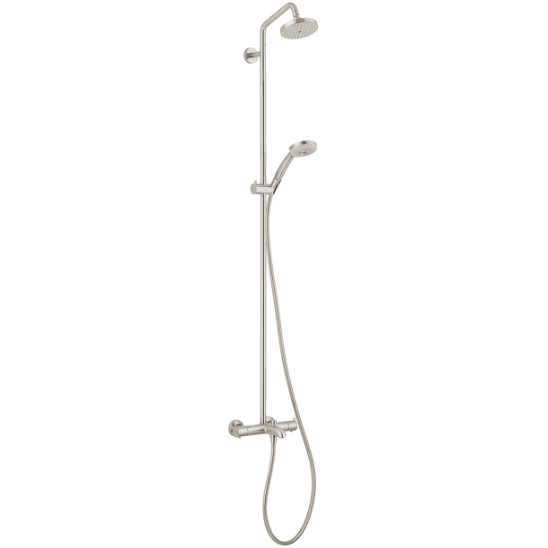 rem Extreem Fonetiek Hansgrohe Croma Showerpipe 150 1-Jet with Tub Filler, 2.0 GPM in Brushed  Nickel - Walmart.com
