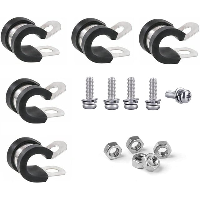 Rubber Cushioned Insulated Clamps with Bolts, 304 Stainless Steel Cable ...
