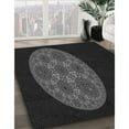 thumbnail image 3 of Ahgly Company Machine Washable Indoor Square Transitional Night Black Area Rugs, 7' Square, 3 of 7
