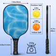 thumbnail image 3 of Pickleball Paddles Set Of 1, Fiberglass Surface, Fluid Smoke Aurora Art Style, 1 Paddle, 2 Balls & Bag, 3 of 5