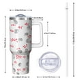 thumbnail image 3 of Leak Proof 40oz Travel Tumbler with Hedgehog Print, Stainless Steel Mug with Handle Flip Straw Lid Gift for Her Him, 3 of 5