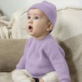 thumbnail image 5 of NAISIBABY Boys Girls Sweater, Long Sleeve Basic Solid Color Round Neck Kids Fall Warm Soft Ribble Knit Tops Purple 7T, 5 of 6