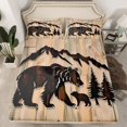 thumbnail image 2 of Homewish Wild Bear Silhouette Full Size Sheets,Jungle Animal Bed Sheets,Beige Brown Sheet Sets For Boys Kids,Luxury Bedroom Decor,4pcs, 2 of 7