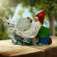 thumbnail image 4 of Steadline Garden Statues Animal with Solar Welcome Lantern, Outdoor Bunny & Squirrel Figurines Decorations for Patio Yard Lawn, Ornaments Gifts for Birthday Housewarming Christmas Day, 4 of 6