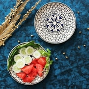 Mermaid Tales Hand Painted Ceramic Quarter Plates Set Of 2 | Small Side Plates For Dinner & Snacks - 7 Inch, 2 Pieces, Microwave Safe