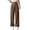 #070 Coffee-A7, variant on Women's Loose Fit Pants Twill Wide Leg Bell Bottom Formal Trousers High Waisted Elastic Waist Plus Size Dress Pants Khaki S