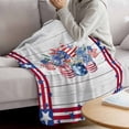 thumbnail image 3 of 4th of July Blanket Soft Cozy Warm Throw Blanket for Couch, Plush Fuzzy Flannel Fleece Blankets for Sofa, Red Blue Patriotic Flowers Star Stripes Wooden Bed Blankets Gifts for Men, 32"x48", 3 of 9