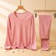 thumbnail image 2 of Conjunto de jersey y pantalones de talla grande para mujer: ropa de estar por casa de punto para otoño-invierno que aumenta la calidez, con forro polar, 2 of 6
