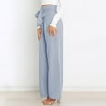 thumbnail image 6 of Baqcunre Women Large Size Casual Pants Polyester Loose Cropped Pants Wide Leg Pants,Size L,Wide Leg Pants Woman,Palazzo Pants for Women,Y2K Pants,Women's Pants,Women Clothing,Blue, 6 of 7