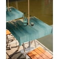 thumbnail image 2 of nqOlkjepod Modern Turquoise Gold Outdoor Tablecloth with Umbrella Hole & Zipper, Abstract Teal Minimalist Art Square Table Cover 60x60 Inch, Dining Waterproof Table Cloth Protector for Patio/Party, 2 of 7