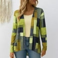 thumbnail image 2 of Womens Casual Cardigans Plaid Printed Color Block Trendy Lightweight Open Front Outwear Long Sleeve Blouses (2XL, Mint Green), 2 of 6