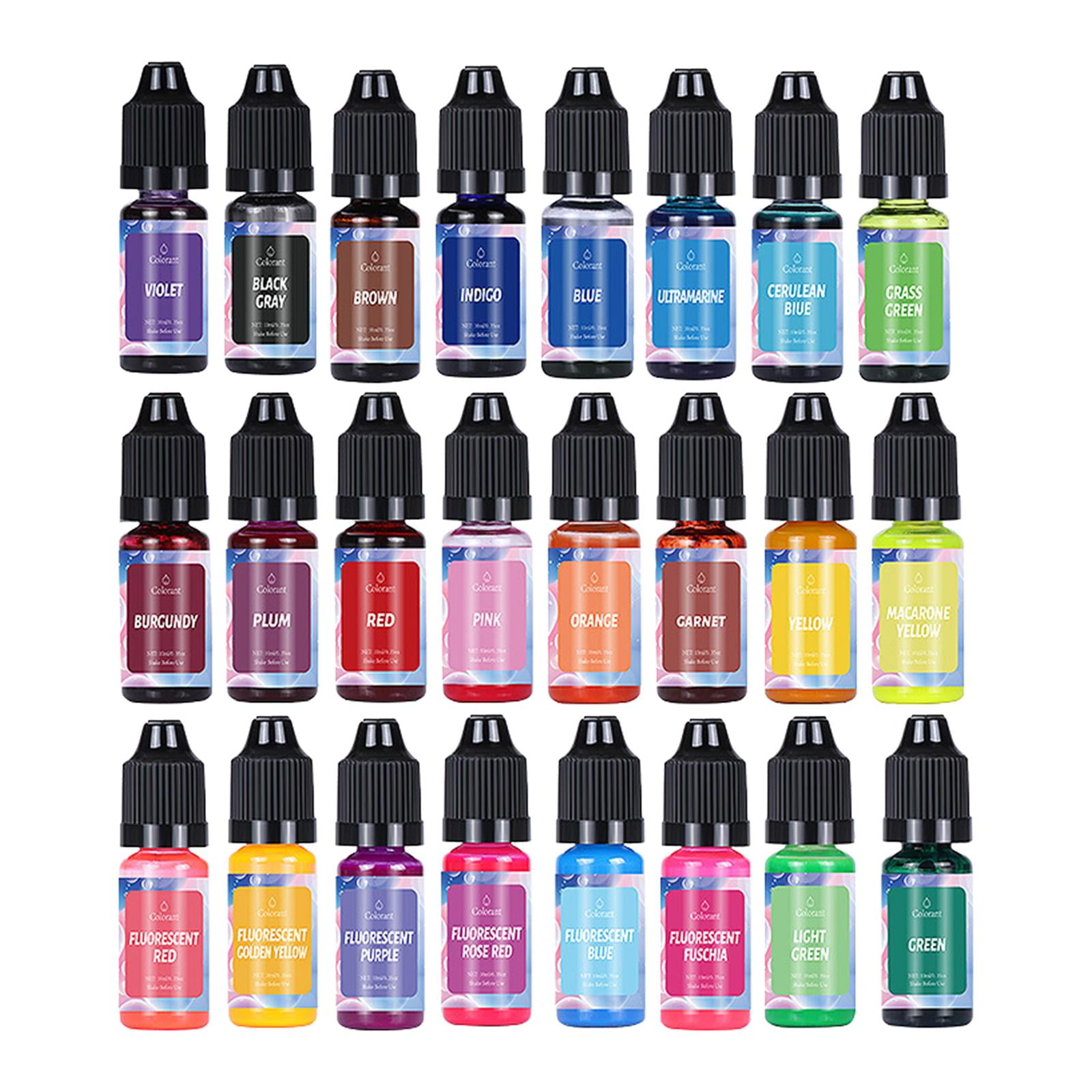 Ink Set, Epoxy Resin Pigment High Concentrated Liquid Dye Colorants Based Ink 10ml Each for DIY Crafts Scrapbook , Multicolor, 10ml