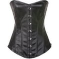 thumbnail image 2 of ZQUUVOU Women's Corset Top Bustier Renaissance Lace up Overbust Satin Plus Size Steampunk Corset Black Renaissance Bustier Black A, 2 of 8