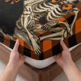 thumbnail image 3 of Twin Sze Fitted Sheet Set - Funny Ghost Halloween 2 Piece Bedding Sets 16" Deep Pocket Fitted Sheet with 1 Pillowcase, Black Cats Skull Orange Plaid Brushed Microfiber Hotel Luxury Bed Sheets, 3 of 9