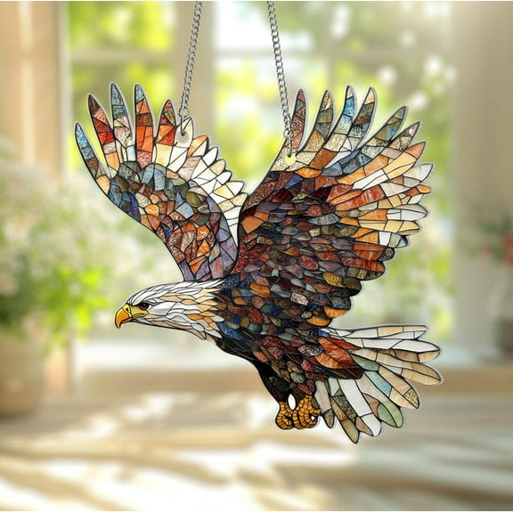 Eagle Acrylic Suncatcher Hanging Sign, Bald Eagle Window Hanging, Eagle Home Decor, Patriotic Eagle Suncatcher, Nation Pride, Wall Hanging